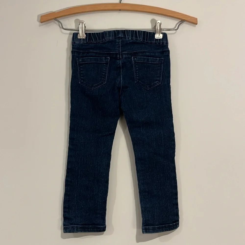GYMBOREE Toddler 2T Skinny Slim Fit Jeans Pull On Dark Wash Pockets Unisex